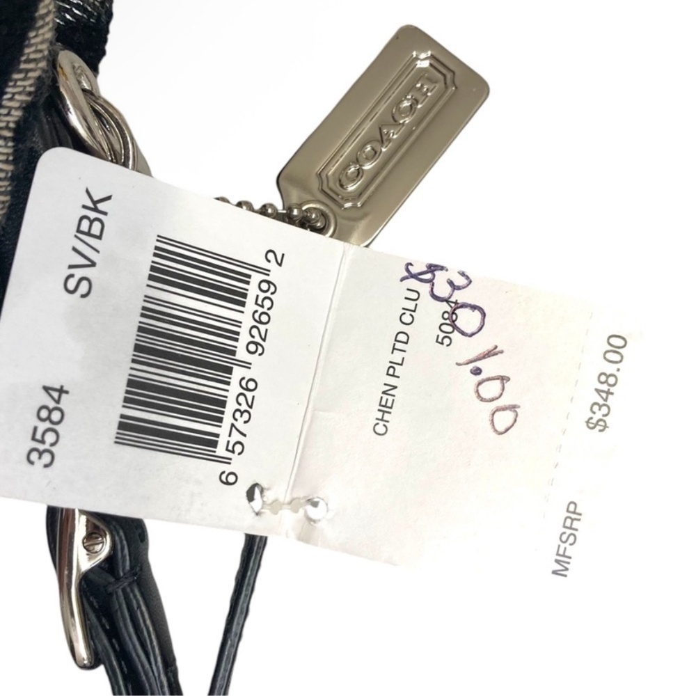 Coach vintage y2k silver black optic rare kiss lock clutch wristlet bag #3584 - Picture 6 of 6